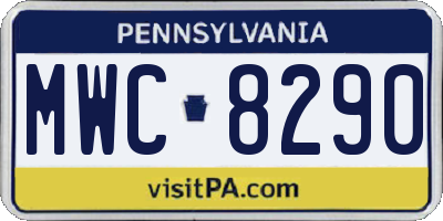 PA license plate MWC8290