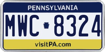 PA license plate MWC8324