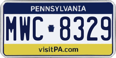 PA license plate MWC8329