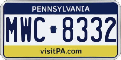 PA license plate MWC8332