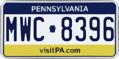 PA license plate MWC8396