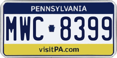 PA license plate MWC8399