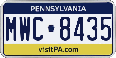 PA license plate MWC8435