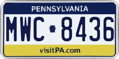 PA license plate MWC8436