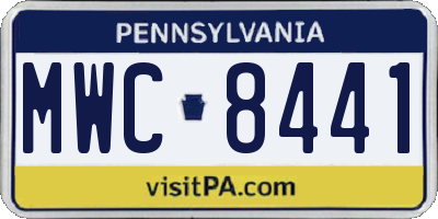 PA license plate MWC8441