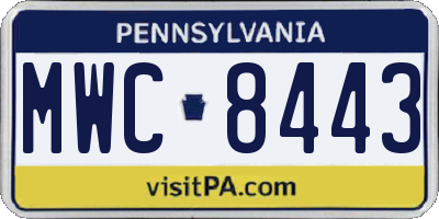 PA license plate MWC8443