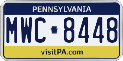PA license plate MWC8448