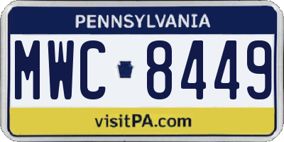 PA license plate MWC8449
