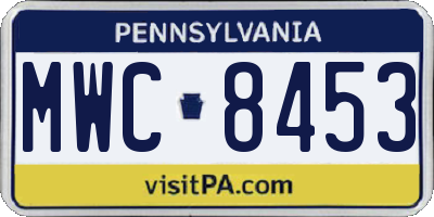 PA license plate MWC8453