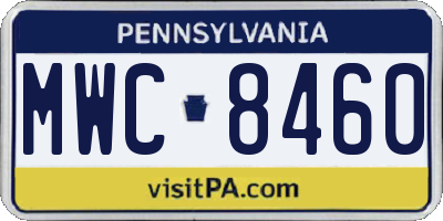 PA license plate MWC8460