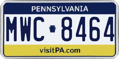 PA license plate MWC8464