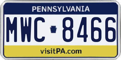 PA license plate MWC8466