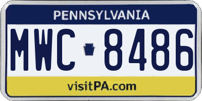 PA license plate MWC8486