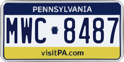 PA license plate MWC8487