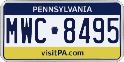 PA license plate MWC8495