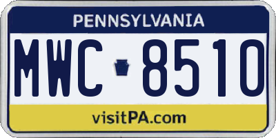 PA license plate MWC8510