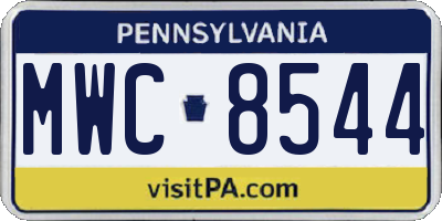 PA license plate MWC8544