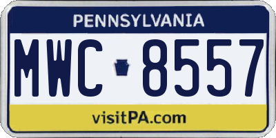 PA license plate MWC8557