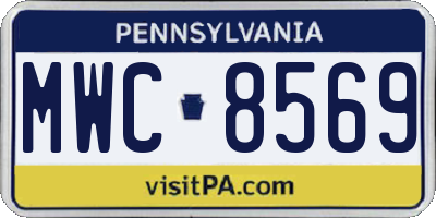 PA license plate MWC8569