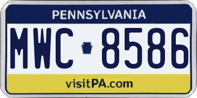 PA license plate MWC8586