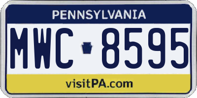 PA license plate MWC8595