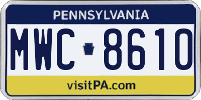 PA license plate MWC8610