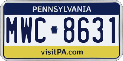 PA license plate MWC8631