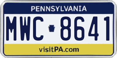 PA license plate MWC8641
