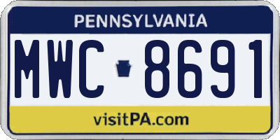 PA license plate MWC8691