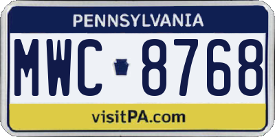 PA license plate MWC8768