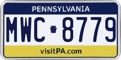 PA license plate MWC8779