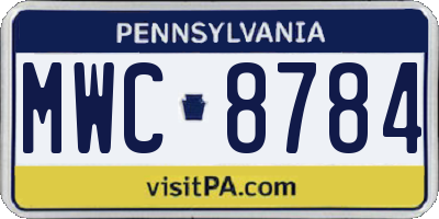 PA license plate MWC8784