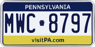PA license plate MWC8797