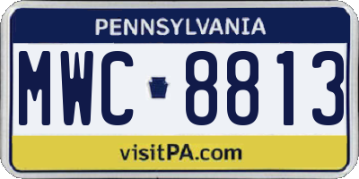 PA license plate MWC8813