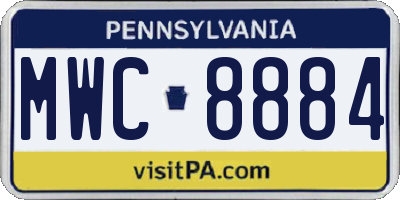 PA license plate MWC8884