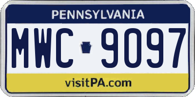 PA license plate MWC9097