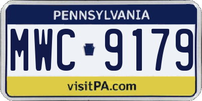 PA license plate MWC9179