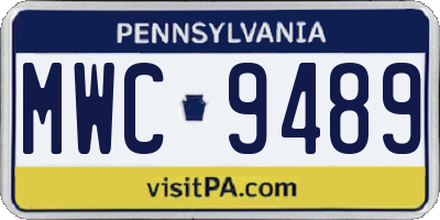 PA license plate MWC9489
