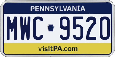 PA license plate MWC9520