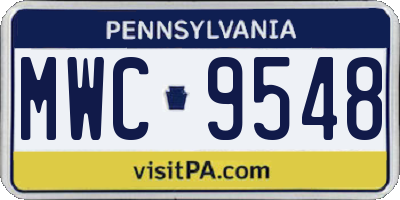 PA license plate MWC9548