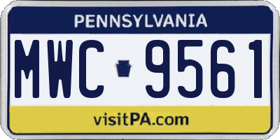 PA license plate MWC9561