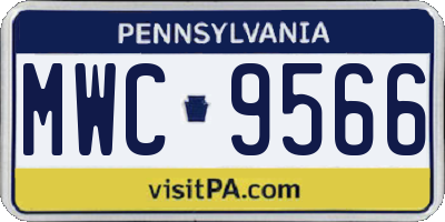PA license plate MWC9566