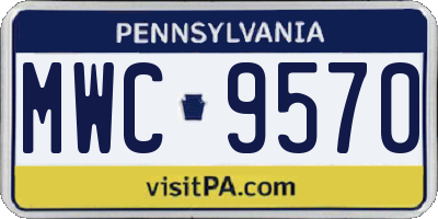 PA license plate MWC9570