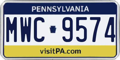 PA license plate MWC9574