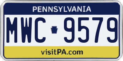 PA license plate MWC9579