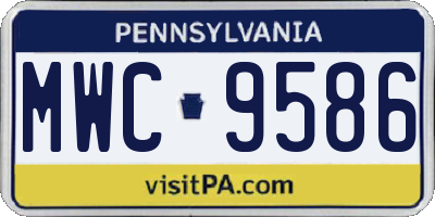 PA license plate MWC9586