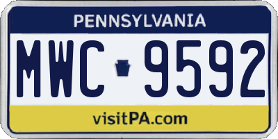 PA license plate MWC9592