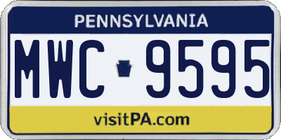 PA license plate MWC9595