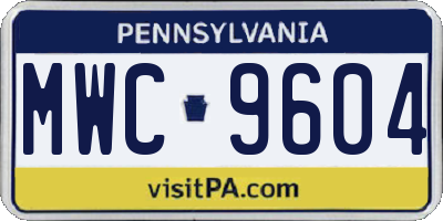 PA license plate MWC9604