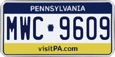 PA license plate MWC9609